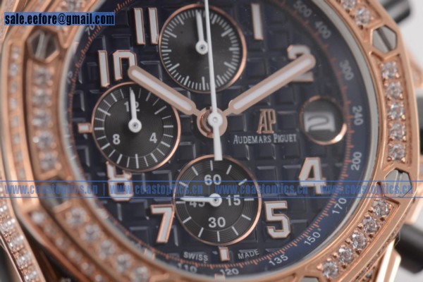 Audemars Piguet Royal Oak Offshore Chrono Watch Rose Gold/Diamonds Perfect Replica 26170st.oo.d101cr.16BL